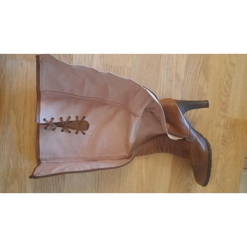 Bottes cavalières cuir shop femme pas cher